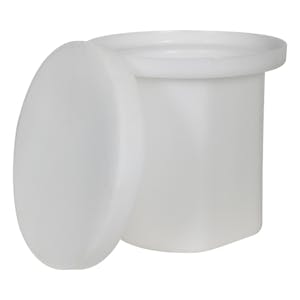 5 Gallon ProChem® Polypropylene High-Temperature Cylindrical Tank with Cover - 12" Dia. x 15" Hgt.