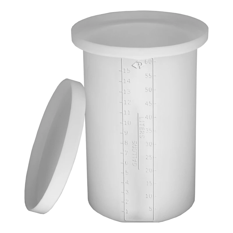 15 Gallon Natural Polypropylene Cylindrical ProChem® High-Temperature Open Top Process Chemical Tank with Cover - 15" Dia. x 25-1/2" Hgt.