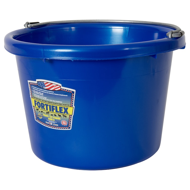 8 Quart Pearl Dark Blue Molded Rubber-Polyethylene Pail