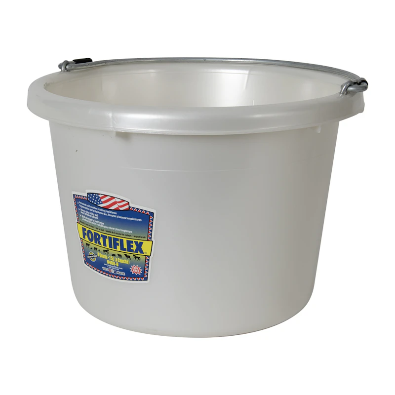 8 Quart Pearl White Molded Rubber-Polyethylene Pail