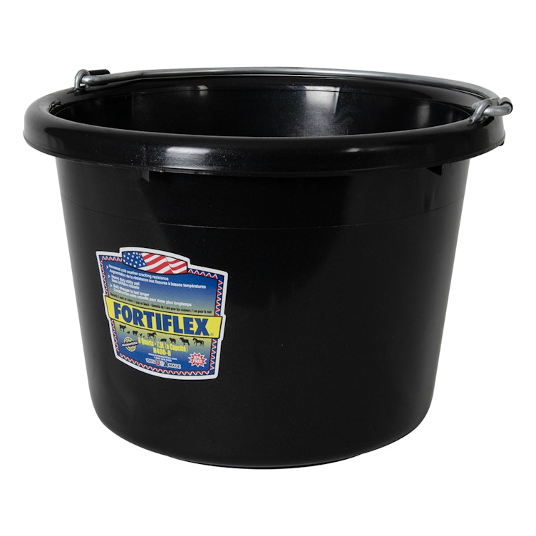 8 Quart Pearl Black Molded Rubber-Polyethylene Pail