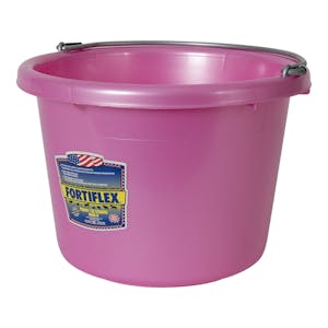 8 Quart Pearl Soft Pink Molded Rubber-Polyethylene Pail