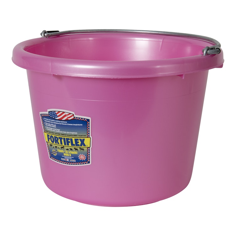 8 Quart Pearl Soft Pink Molded Rubber-Polyethylene Pail