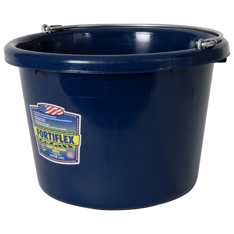 8 Quart Navy Blue Molded Rubber-Polyethylene Pail