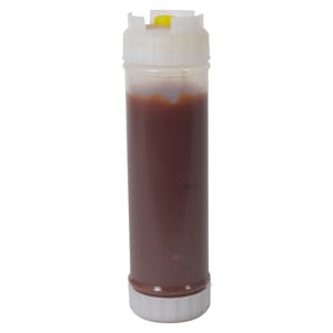 24 oz. Natural Polyethylene EZ-KLEEN® Round Sauce Bottle with Yellow Medium Viscosity Valve