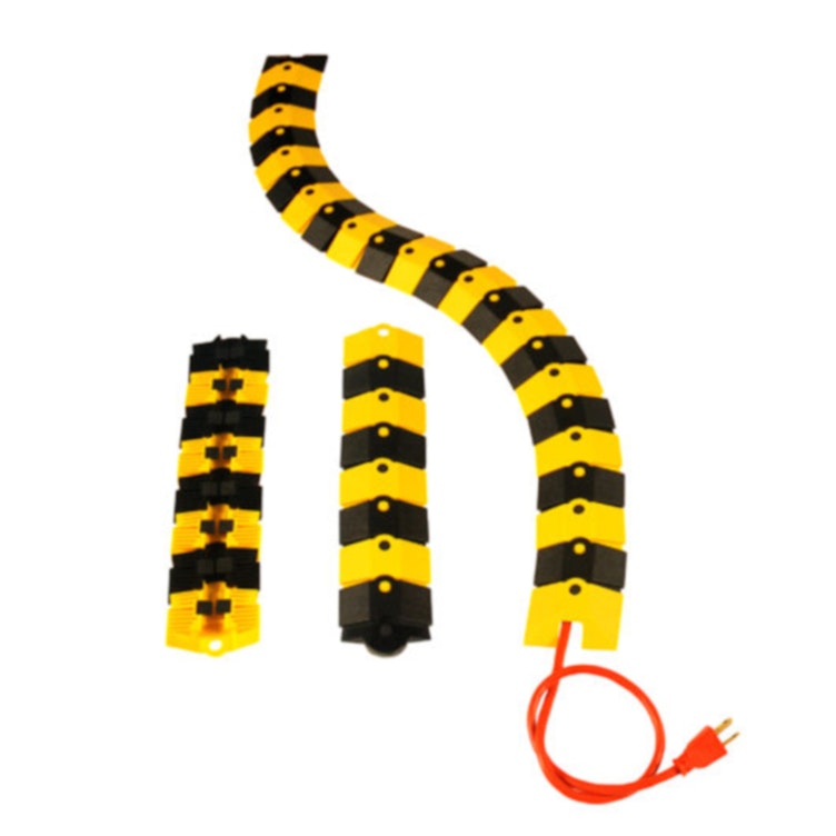 Small Black & Yellow Ultra-Sidewinder Cable Protection System® Bulk Box - 294" L x 3" W x 3/4" Hgt.