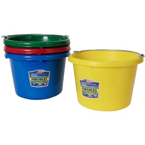 8 Quart Primary Molded Rubber-Polyethylene Pails - Pack of 4 (Yellow, Green, Red & Blue)