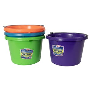 8 Quart Tropical Molded Rubber-Polyethylene Pails - Pack of 4 (Bright Purple, Teal Blue, Tangerine & Mango Green)