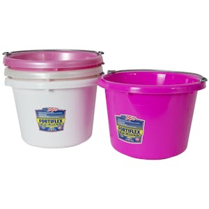 8 Quart Pink Molded Rubber-Polyethylene Pails - Pack of 4 (Hot Pink, Pearl Soft Pink, White & Silver)