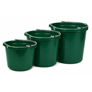 8 Quart, 14 Quart & 20 Quart Green Flat Back Buckets - Pack of 3