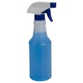 16 oz. Natural HDPE Spray Bottle with 28/400 Color-Coded Food-Grade Blue & White Polypropylene Sprayer