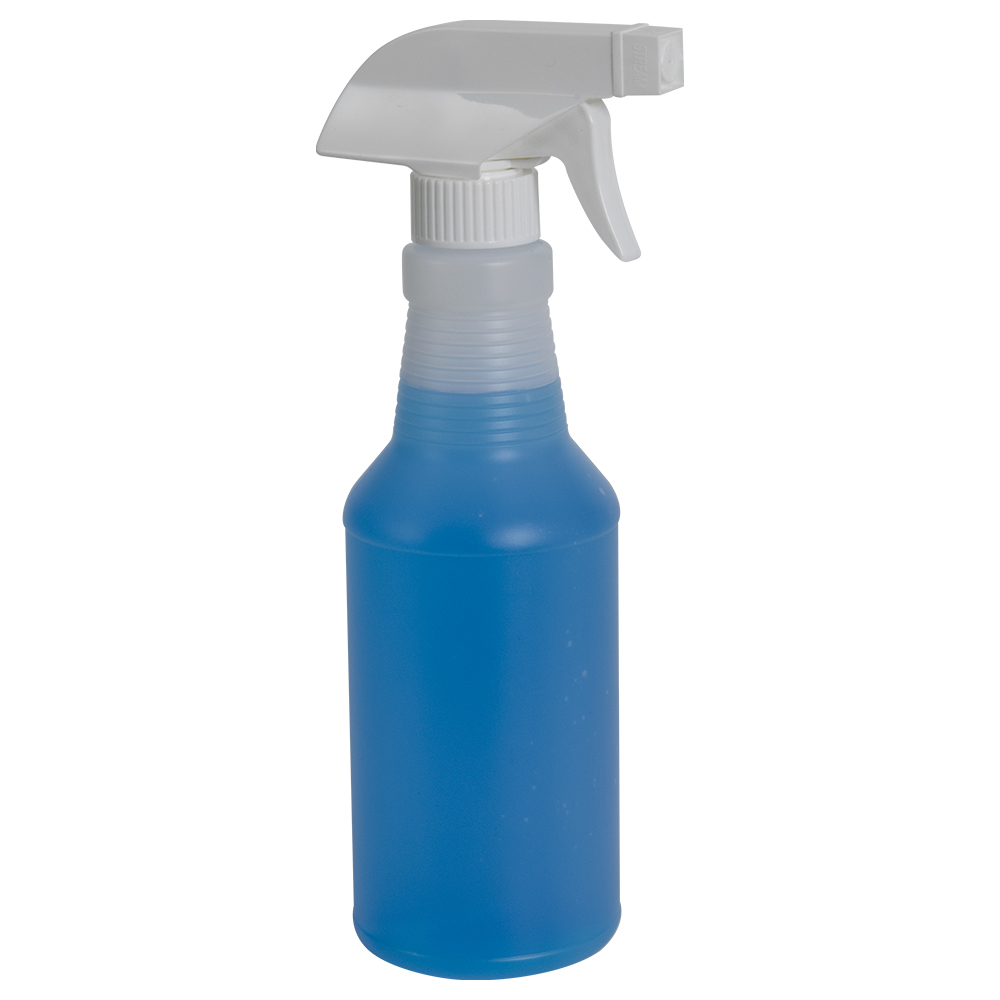 16 oz. Natural HDPE Spray Bottle with 28/400 Color-Coded Food