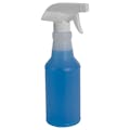 16 oz. Natural HDPE Spray Bottle with 28/400 Color-Coded Food-Grade White Polypropylene Sprayer