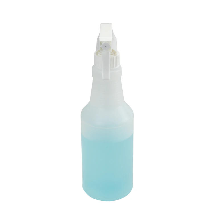 16 oz. Natural HDPE Spray Bottle with 28/400 Color-Coded Food-Grade White Polypropylene Sprayer