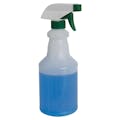 24 oz. Natural HDPE Spray Bottle with 28/400 Color-Coded Food-Grade Green & White Polypropylene Sprayer