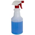 24 oz. Natural HDPE Spray Bottle with 28/400 Color-Coded Food-Grade Red & White Polypropylene Sprayer