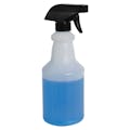 24 oz. Natural HDPE Spray Bottle with 28/400 Color-Coded Food-Grade Black & White Polypropylene Sprayer