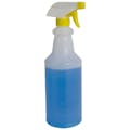 32 oz. Natural HDPE Spray Bottle with 28/400 Color-Coded Food-Grade Yellow & White Polypropylene Sprayer
