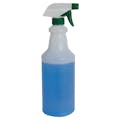 32 oz. Natural HDPE Spray Bottle with 28/400 Color-Coded Food-Grade Green & White Polypropylene Sprayer