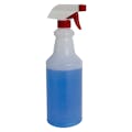 32 oz. Natural HDPE Spray Bottle with 28/400 Color-Coded Food-Grade Red & White Polypropylene Sprayer