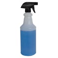 32 oz. Natural HDPE Spray Bottle with 28/400 Color-Coded Food-Grade Black & White Polypropylene Sprayer