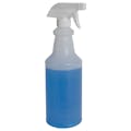 32 oz. Natural HDPE Spray Bottle with 28/400 Color-Coded Food-Grade White Polypropylene Sprayer