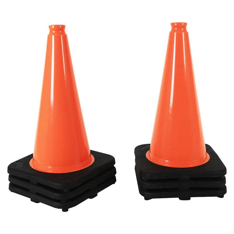 18" Orange Non-Reflective Traffic Safety Cone - Case of 6