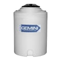 Gemini® 15 Gallon Tan XLPE Dual Containment Tank (1.9 Specific Gravity) with Domed Top & 8" Twist Lid - 19-1/2" Dia. x 28-3/4" Hgt.