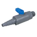 3/8" to 5/8" Tapered Barb x 3/8" MNPT Gray PVC Series 638 Straight Two-Way Ball Valve with Buna-N Seal
