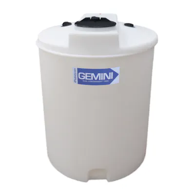 120 Gallon Tan XLPE Cylindrical Gemini Dual Containment® Tank (1.9 Specific Gravity) with Domed Top & 8" Twist Lid - 33" Dia. x 47" Hgt.