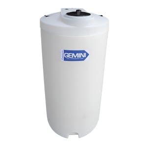 Gemini® 160 Gallon Tan XLPE Dual Containment Tank (1.9 Specific Gravity) with Domed Top & 8" Twist Lid - 34" Dia. x 68" Hgt.