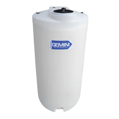 160 Gallon Tan XLPE Cylindrical Gemini Dual Containment® Tank (1.9 Specific Gravity) with Domed Top & 8" Twist Lid - 34" Dia. x 68" Hgt.