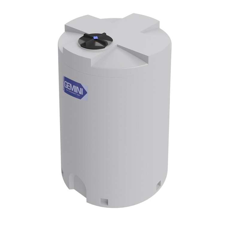 Gemini® 1000 Gallon Tan XLPE Dual Containment Tank (1.9 Specific Gravity) with Domed Top & 16" Twist Lid - 61" Dia. x 118-1/2" Hgt.