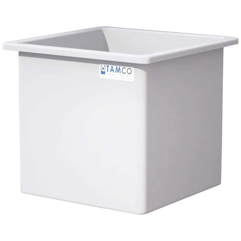 185 Gallon Natural LLDPE Rectangular Tamco® Heavy-Duty Tank with External Flange - 36" L x 36" W x 36" Hgt. (Cover Sold Separately)