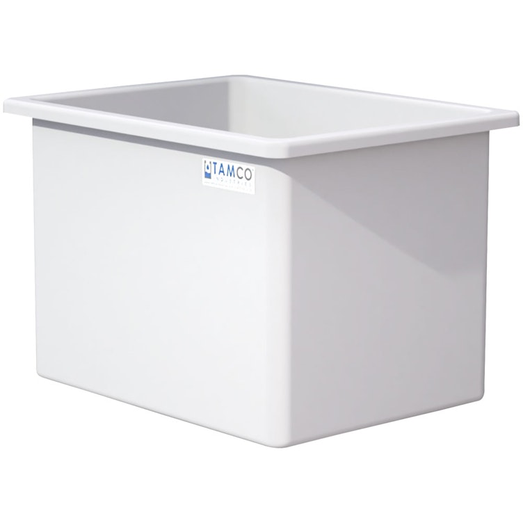 270 Gallon Natural LLDPE Rectangular Tamco® Heavy-Duty Tank with External Flange - 48" L x 36" W x 36" Hgt. (Cover Sold Separately)