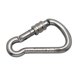 3/8" Thick x 4.06" L Type 316 Stainless Steel Harness Clip with Stainless Steel Screw Lock