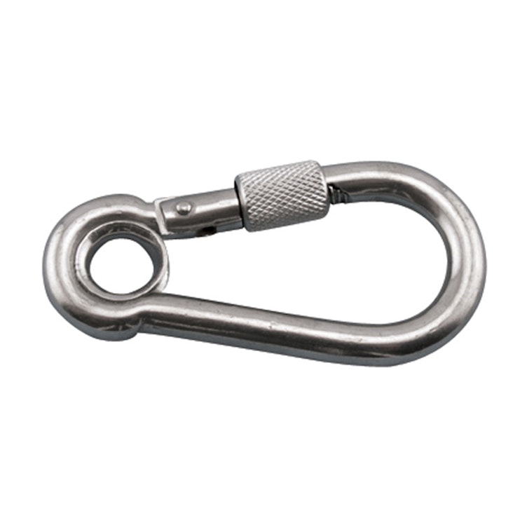 1/4" Thick x 2.38" L Type 316 Stainless Steel Screw Lock Spring Clip with Eye