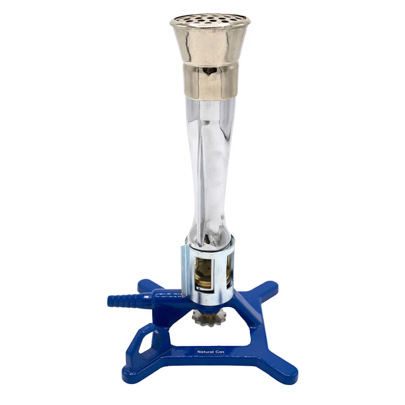 Natural Gas Meker Bunsen Burner with Air Flow Adjustment & Gas Control Dial