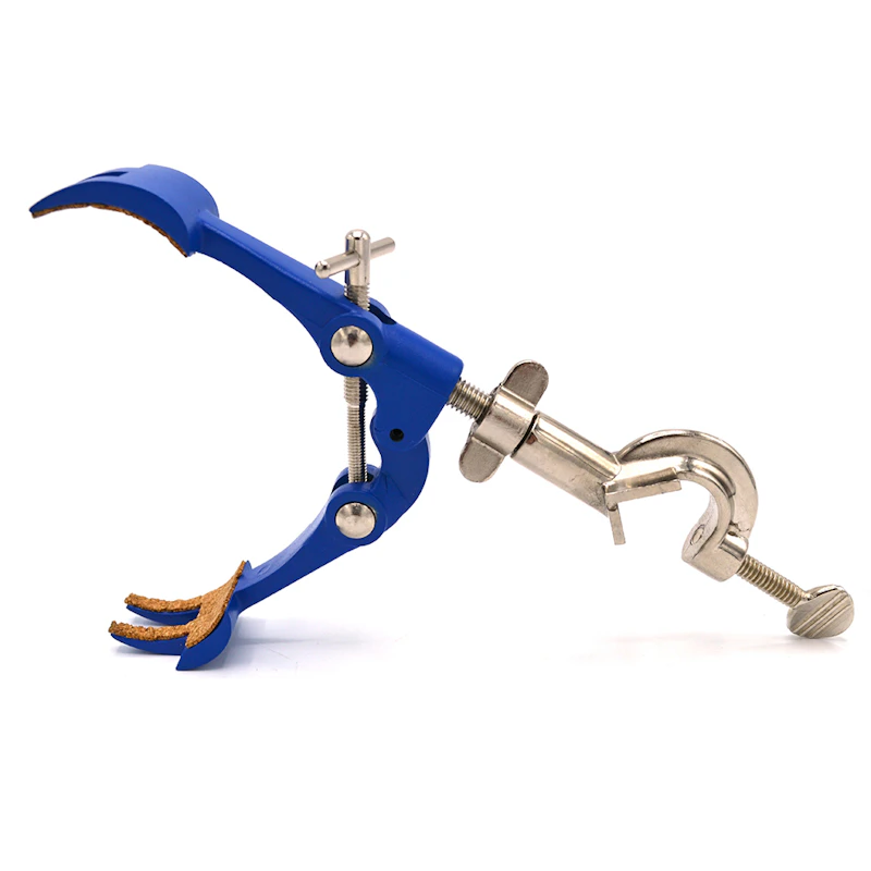 Four-Prong Cork-Lined Retort Clamp with Boss Head