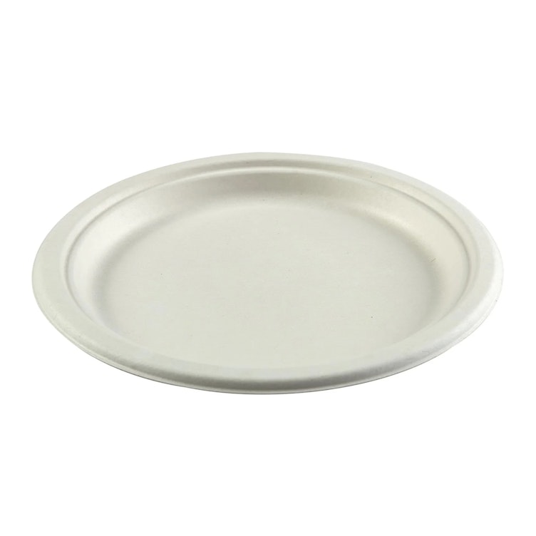 10" Round Natural Fiber Compostable Plate - Case of 500
