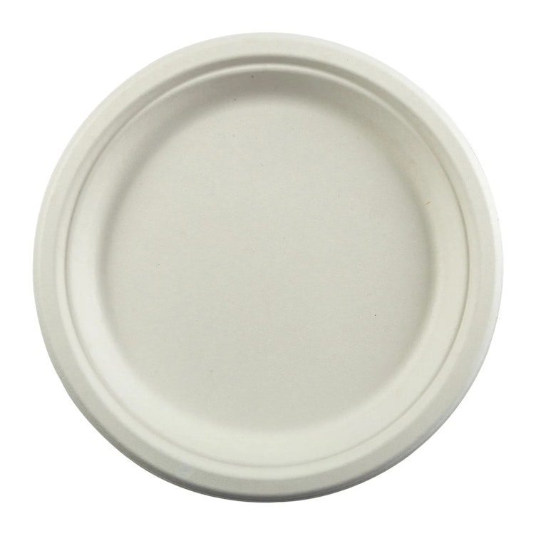 10" Round Natural Fiber Compostable Plate - Case of 500