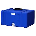 100 Gallon Blue Tamco® Bulk Utility Tank with 12" Gasketed Lid & 2" FNPT Bulkhead Fitting - 42-1/2" L x 30-1/2" W x 26-1/4" Hgt.