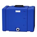 150 Gallon Blue Tamco® Bulk Utility Tank with 12" Gasketed Lid & 2" FNPT Bulkhead Fitting - 42-1/2" L x 30-1/2" W x 35-1/4" Hgt.