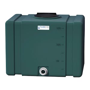 150 Gallon Forest Green Tamco® Bulk Utility Tank with 12" Gasketed Lid & 2" FNPT Bulkhead Fitting - 42-1/2" L x 30-1/2" W x 35-1/4" Hgt.