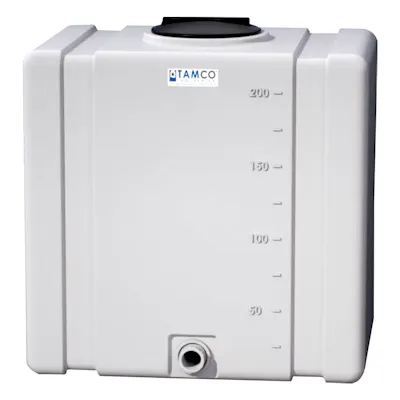 200 Gallon Natural Tamco® Bulk Utility Tank with 12" Gasketed Lid & 2" FNPT Bulkhead Fitting - 42-1/2" L x 30-1/2" W x 45-1/4" Hgt.