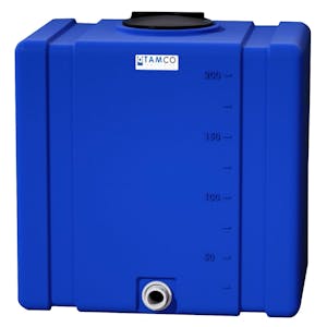 200 Gallon Blue Tamco® Bulk Utility Tank with 12" Gasketed Lid & 2" FNPT Bulkhead Fitting - 42-1/2" L x 30-1/2" W x 45-1/4" Hgt.