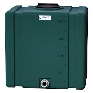 200 Gallon Forest Green Tamco® Bulk Utility Tank with 12" Gasketed Lid & 2" FNPT Bulkhead Fitting - 42-1/2" L x 30-1/2" W x 45-1/4" Hgt.