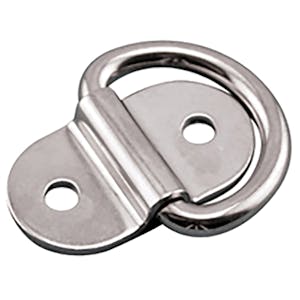 1.52" Ring ID L x 0.95" Ring ID W Type 316 Stainless Steel Folding Pad Eye with 2 Mounting Holes for #14 Pan Head Screws