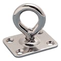 0.6" Ring ID Type 304 Stainless Steel Swivel Pad Eye with 4 Mounting Holes for #8 Flat Head Screws