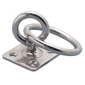 0.6" Ring ID Type 304 Stainless Steel Swivel Pad Eye with Additional 1.21" ID Ring & 4 Mounting Holes for #8 Flat Head Screws